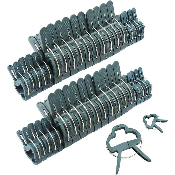 60 pinzas para plantas de jardín (2 tamaños, cada una con 30 piezas) Pinzas reutilizables para plantas de invernadero, para jardinería, para soporte de jardín, para vides, verduras y tomates