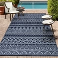 thumbnail image 2 of CAROMIO Navy White Boho Outdoor Area Rug 9x18 ft Waterproof Reversible Plastic Mat for Camping RV Picnic, 2 of 7