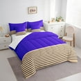 thumbnail image 3 of Erosebridal Minimalist Geometric Art Bedding Sets Queen Size,Geometrical Stripes Lines Comforter Sets with Sheets,Purple Brown Bed in a Bag Queen Size,Microfiber Bedroom Decoration Reversible,7-Piece, 3 of 7