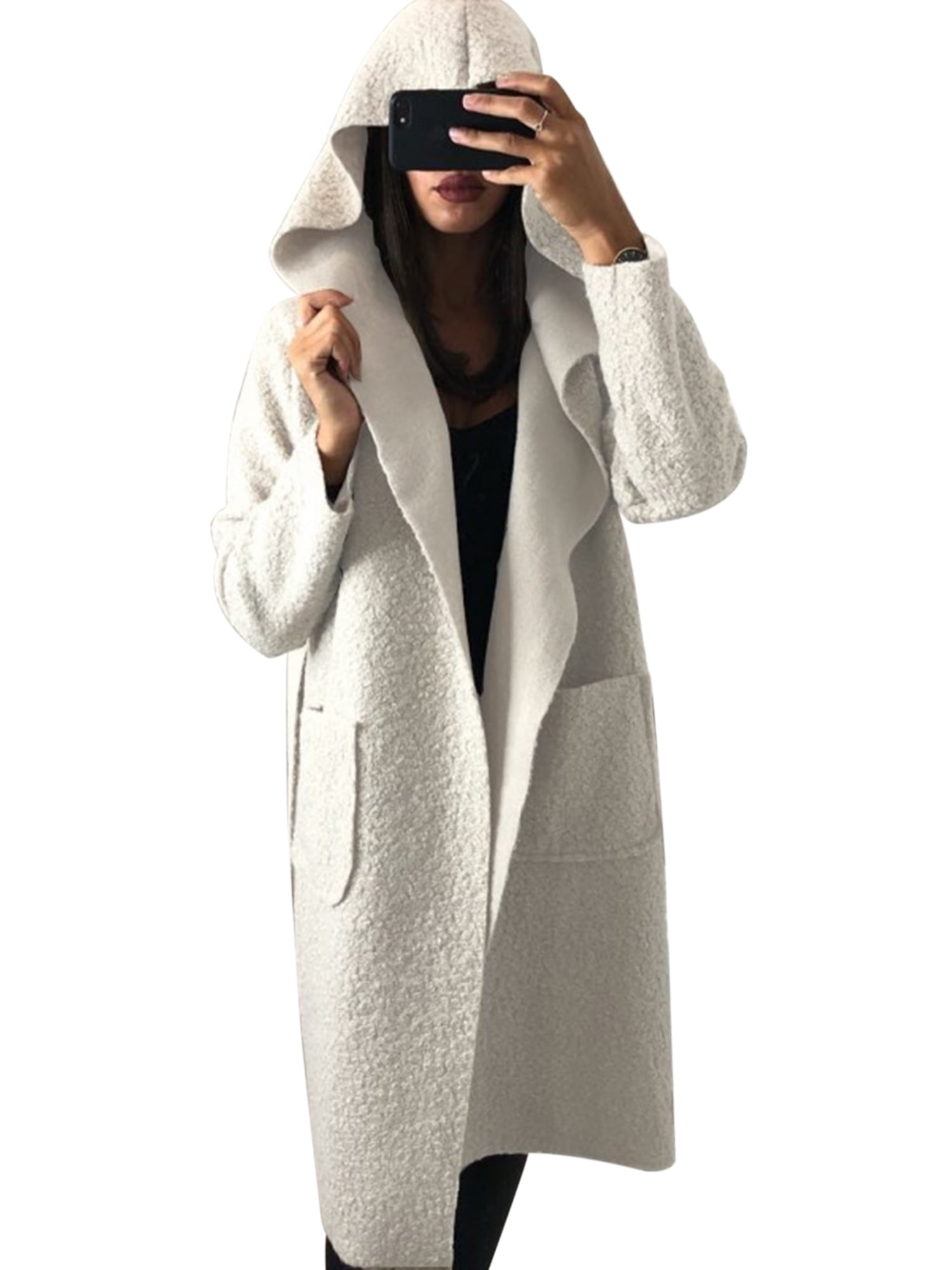 women's long woolen cardigan