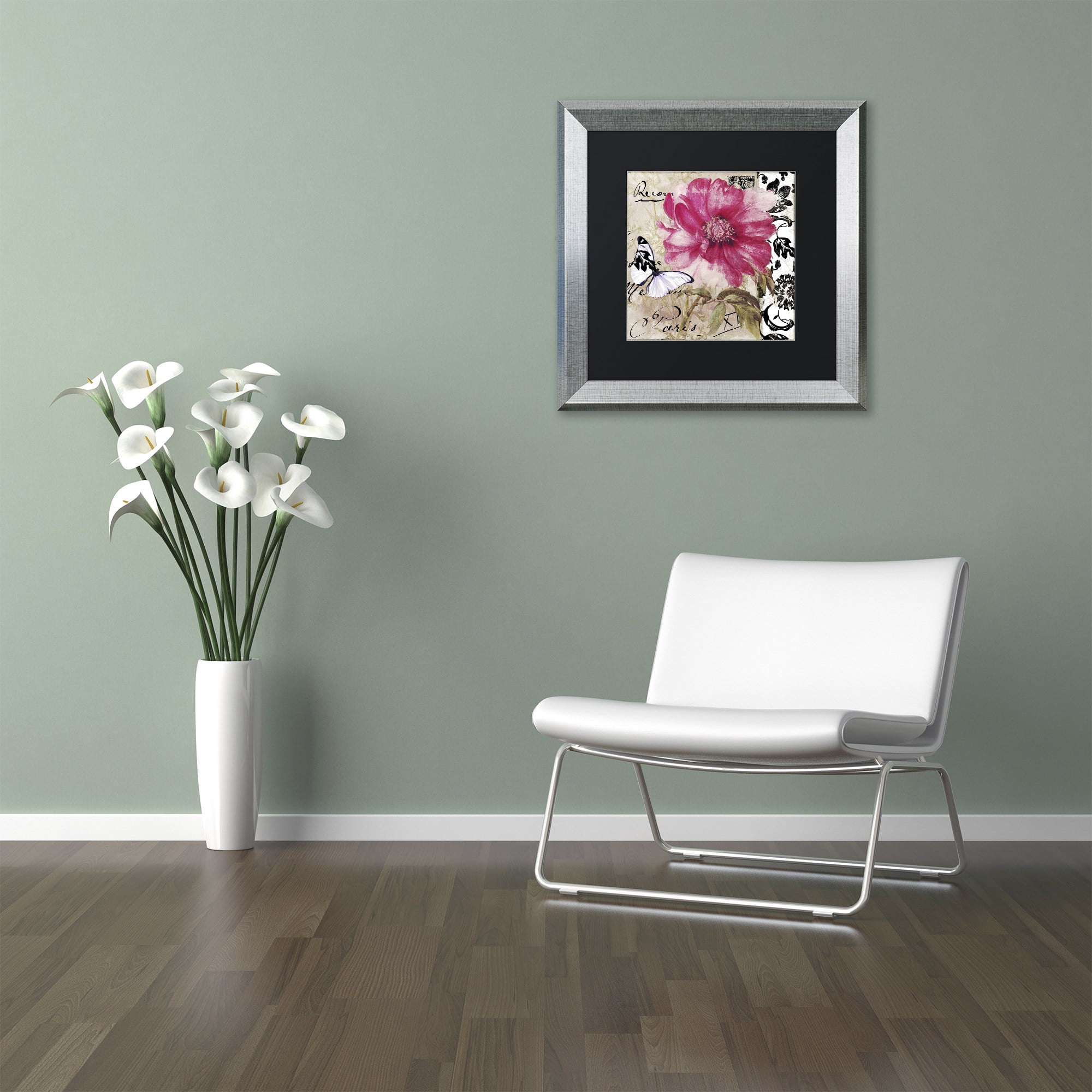 Trademark Fine Art "Le Pink" Canvas Art by Color Bakery Black Matte, Silver Frame