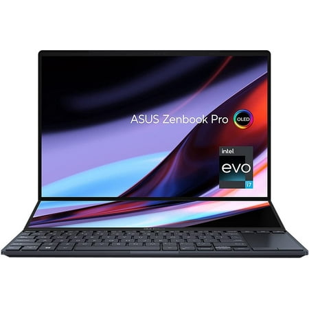 ASUS ZenBook Pro 14 Duo OLED 14.5" 2.8K OLED Touch, 120Hz Refresh Rate, ScreenPad Plus, Intel Evo Platform, i7-12700H CPU, 32GB RAM, 1TB SSD, Windows 11 Home, Tech Black, UX8402ZA-DB76T