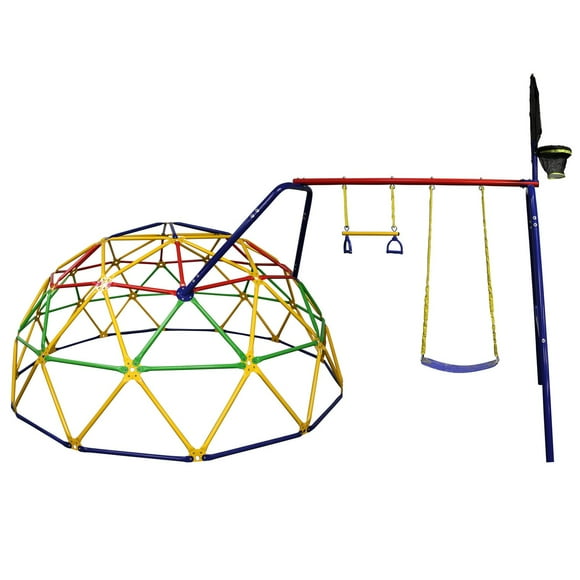 SKYWALKER SPORTS 10 FT Geo Dome and Climber Set, Geometric Dome Climber, Rust and UV Resistant, Outdoor Play Center for Kids and Toddlers