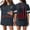 Dark Gray, variant on Red White and Blue Blouse Women American Flag 4th Of July Short Sleeve V Neck Tops Usa Flag Independence Day Summer Tunics 3XL
