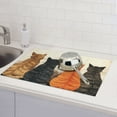 thumbnail image 6 of Yiaed Four Cats Watching Rain Print Highly Absorbent Microfiber Kitchen Counter Mat, Dish Drying Pad for Dishes, Utensils, Pots and Pans, Large 18" x 24", 6 of 7