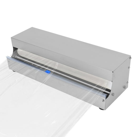 Tabletop Stainless Steel Manual Food Wrap Film Dispenser Stretch Film Packing Wrapper for 9.8-17.7" Width