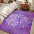 thumbnail image 4 of Boho Floral Area Rugs 4'x6', Washable Small Throw Rugs for Office Bathroom, Purple Flowers Vintage Bohemian Watercolor Indoor Outdoor Rug Non-Slip Low Pile Carpet Runner Reversible Floor Mats, 4 of 8