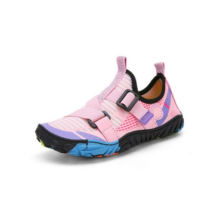 

SIMANLAN Womens Mens Hiking Shoe Slip-On Flats Athletic Beach Water Shoes Unisex Casual Sneakers Girls Boys Quick Dry Pink 12C