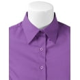 thumbnail image 4 of Doublju Women's Short Sleeve Slim Fit Button Down Dress Shirt (Plus Size Available), 4 of 5