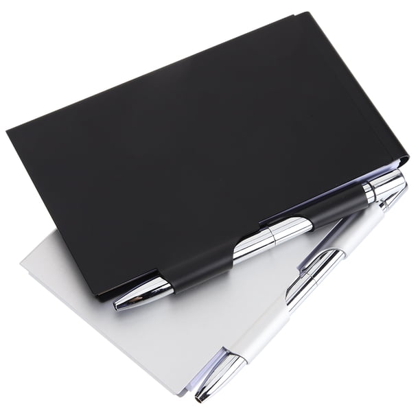 2pcs de bolsillo de metal de metal con estuche y bloc de notas portátiles para la escuela en casa