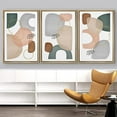 thumbnail image 3 of IDEA4WALL Framed Wall Art Print Set Vintage 1960s Retro Pastel Polygons Abstract Shapes Illustrations Modern Decorative Multicolor Boho for Living Room, Bedroom, Office - 16"x24"x3 Natural, 3 of 5
