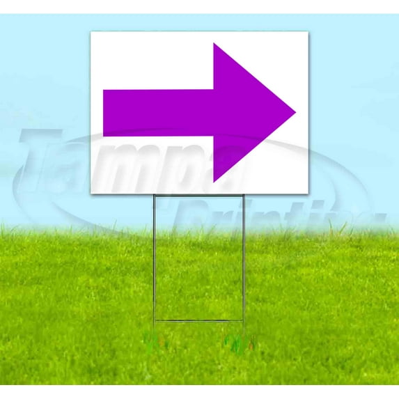 Arrow Right (18" x 24") Yard Sign, Includes Metal Step Stake