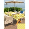 thumbnail image 5 of Outdoor Tablecloth with Umbrella Hole for Patio/Picnic/Party/Camping, Yellow Geometric Waterproof Table Cloth Rectangle Table Cover Washable, Modern Abstract Art Rhombus (60"x 102"), 5 of 8