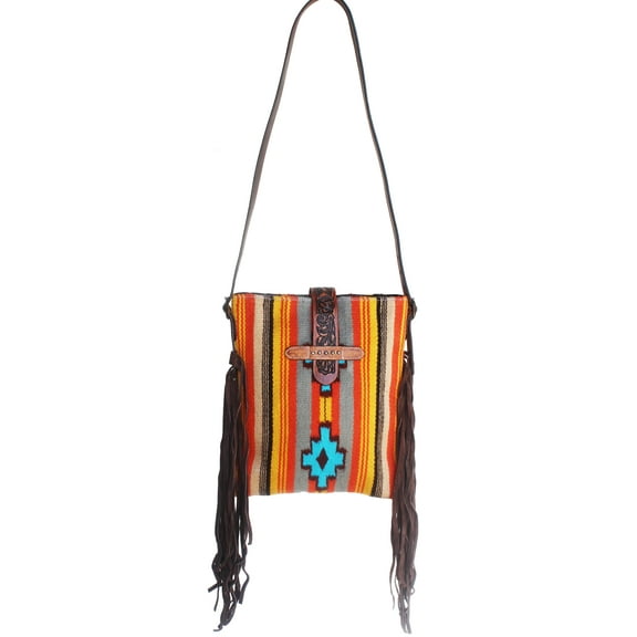 Women's Western Handwoven Wool Rodeo Cowgirl Purse Shoulder Handbag 27FK62