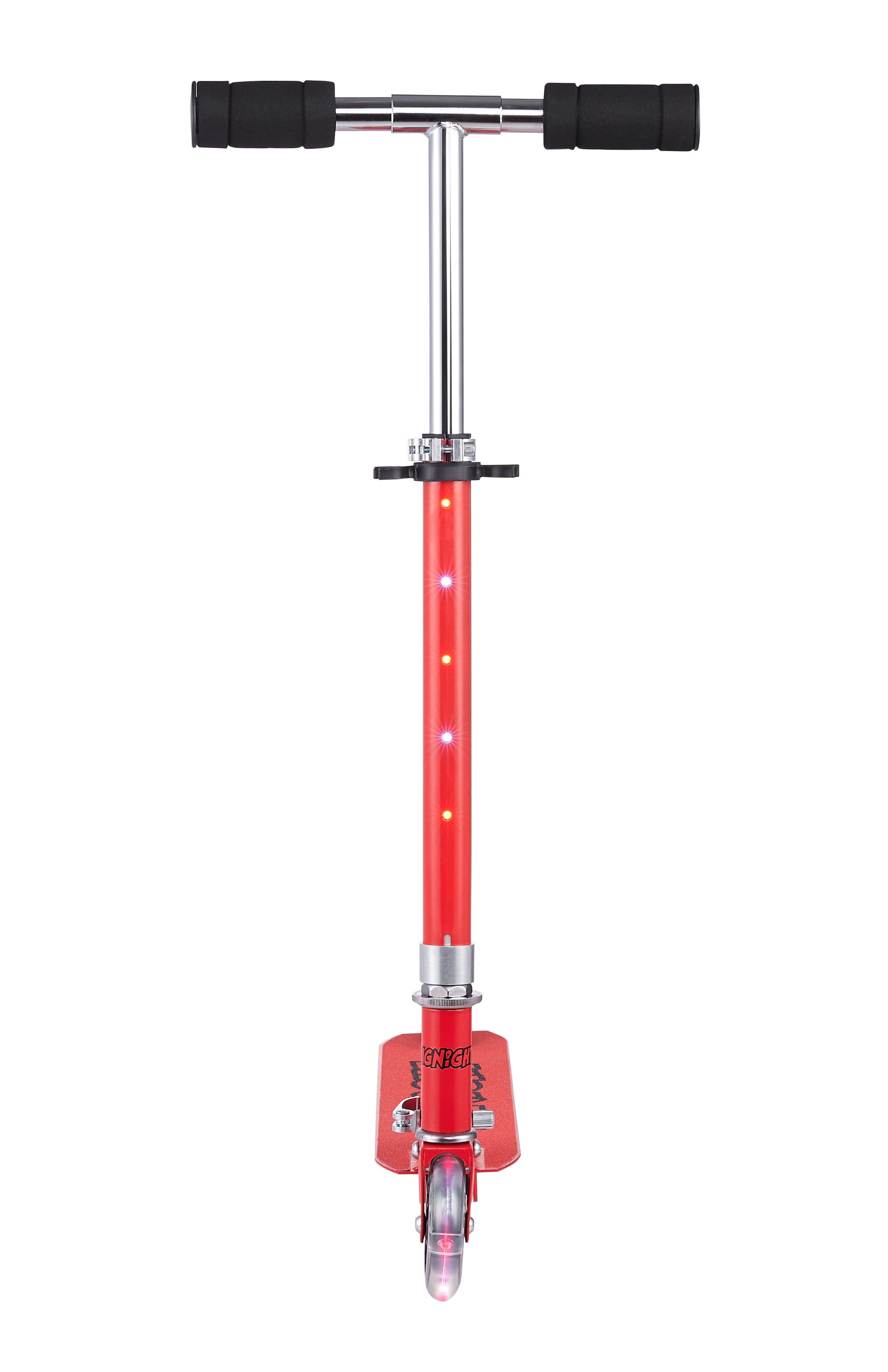 Ignight Kick Scooter with Light Up Wheels and Stem, Red Scooter for Kids Ages 5+