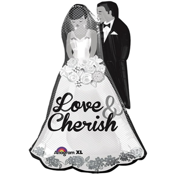 34 inch Love And Cherish Couple Anagram Foil Mylar Balloon - Party Supplies Decorations