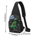 thumbnail image 3 of Rocae Space Dino Cartoon Black for Sling Bag Chest Shoulder Backpack Crossbody Bags Casual Daypack for Men Women, 3 of 5