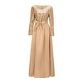 thumbnail image 4 of Gubotare Dresses for Women Long Sleeve Formal Dress Plus Size Evening Dresses Maxi Prom Party Dresses Formal Homecoming Dresses Formal Gowns(Khaki,3XL), 4 of 5