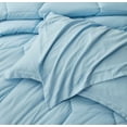 thumbnail image 4 of Chezmoi Collection Vero Chambray Blue Comforter Set Oversized Queen Size 3-Piece Fluffy Soft Lightweight Bedding Honeycomb Geometric Stone-Washed Microfiber Comforter Set for All Season, 4 of 8
