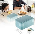 thumbnail image 2 of Binwennn Meal Storage Containers Large Glass Container with Student Worker Microwave Heated Lunch Detachable Partition Silicone Sealed Lunch Self Contained Tableware Portable Lunch, 2 of 6