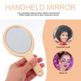thumbnail image 3 of ORDDIART Handheld Makeup Mirror Wood 1Pcs 7.2x3.7in, 3 of 8