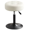 thumbnail image 2 of Furniliving Modern 360° Swivel Vanity Stools, Adjustable Height, Faux Leather White, 2 of 13