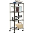 thumbnail image 6 of MZG 4 Tier Wire Shelving Unit with Wheels, 11.8" D x 17.7" W x 40.8" H, Rolling Storage Shelves, Adjustable Metal Shelves 1000 lbs, Kitchen Rack,Brown, 6 of 9