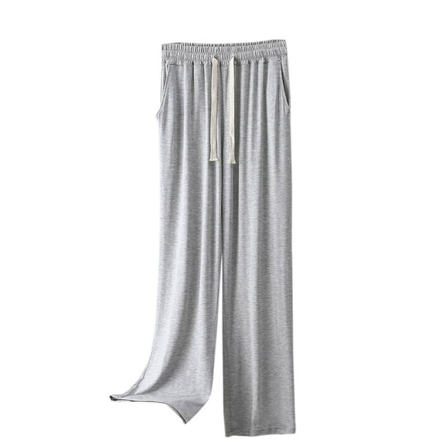 Timegard Pantalon de Pyjama pour Femmes à Jambe Grand, Taille Élastique avec Cordon, Ample et Confortable, Tenue d'Intérieur Décontractée, Pantalon de Pyjama