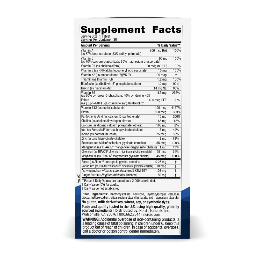 Nordic Naturals Women's One Daily Multivitamin, Unflavored - 30 Tablets