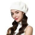 thumbnail image 2 of Wool Beret Hat for Women, Classic French Beret Hat, Women Beret Hat, White Warm French Hat Cap, 2 of 6