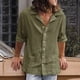 thumbnail image 1 of Blusa y camisa de manga larga con cuello vuelto para hombre, color liso, informal, con cuello vuelto, bolsillo, botones, camisa de manga larga, blusa para hombre, 1 of 8