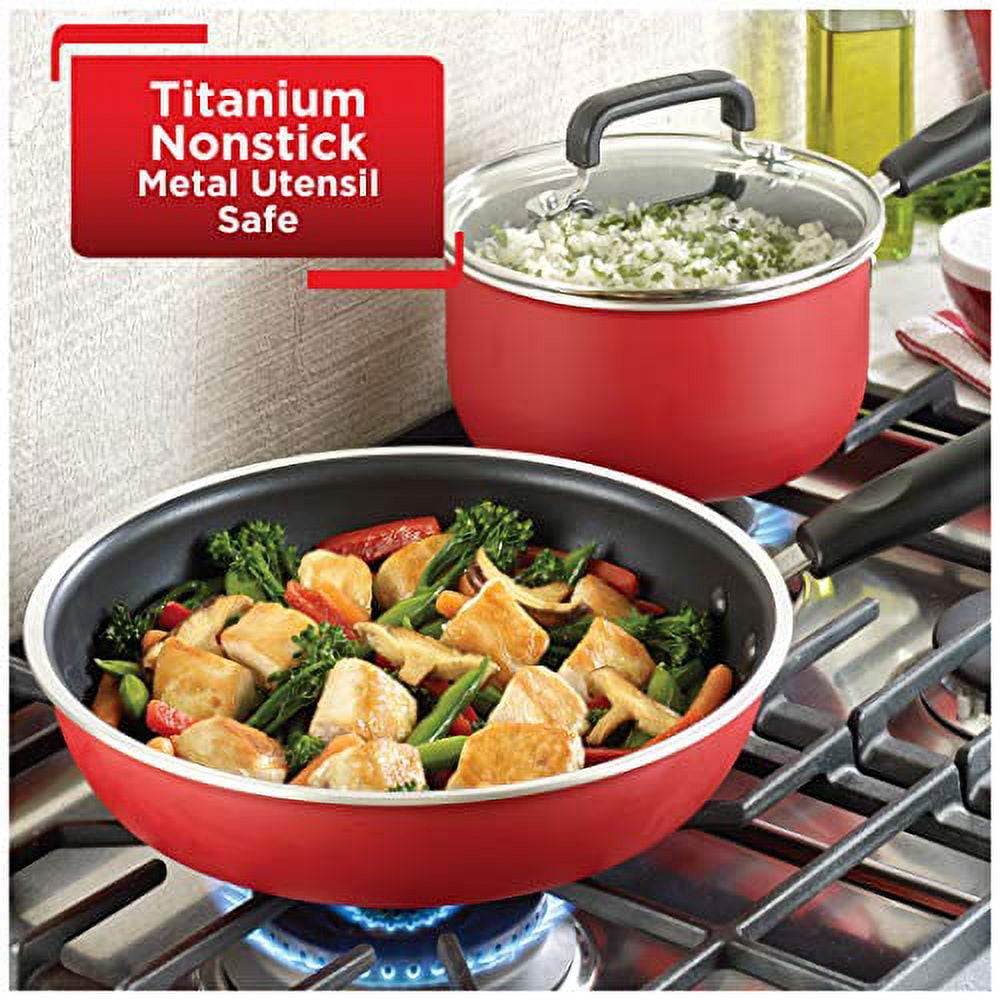 T-Fal Signature Titanium Nonstick Cookware 10.5 Red Fry Pan Skillet