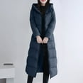 thumbnail image 3 of HTNBO Women's Long Quilted Coat Maxi Length Long Sleeve Puffer Jacket Hooded Padded Coats Thicken Warm Winter Outerwear, 3 of 5