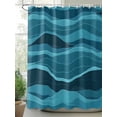 thumbnail image 2 of Fsddascl Turquoise Teal Ombre Shower Curtain Set - 66" x 72" Washable Bathtub Curtain with 12 Hooks, Watercolor Waves Abstract Waterproof Fabric Stall Shower Curtains for Bathroom/Bathtub Décor, 2 of 6