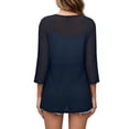 thumbnail image 7 of yoeyez Women Casual 3/4 Sleeve Cardigan Lightweight Chiffon Open Front Cardigans Elegant Dressy Sheer Shrugs for Dresses Navy,S, 7 of 7