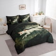 thumbnail image 3 of Homewish Magic Jungle Fox Bedding Comforter Set 7 Pieces, Chinese Anime Animal Full Bedding Set, Teens Kids Boys Girls Reversible Fitted Sheet Flat Sheet, Microfiber Bedroom Decor, 3 of 7