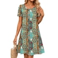 thumbnail image 4 of Fantaslook Boho Summer Dresses for Women Casual Short Sleeve T Shirt Dress with Pockets Beach Vacation Clothes, 4 of 9