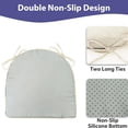 thumbnail image 5 of Chair Cushions for Dining Chairs with Ties and Removable Cover, Dining Kitchen Chair Pads with Non-Slip Bottom, High-Resilience Indoor Seat Cushions, 16'' x 16'' x 2'', Set of 4, Beige, 5 of 6