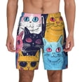 thumbnail image 2 of Goofa Colorful Cats Pattern Art Printed Men's Swim Trunks Board Shorts Quick Dry Mens Swimming Trunks with Compression Liner,Breathable Fit Hawaii Beach Shorts-X-Large, 2 of 9