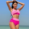 thumbnail image 5 of EQWLJWE Cute Bikinis for Women's 2 Piece Charming Halter Bikini Sets Swimwear Tie Two Sides Bottom Bathing Suit Holiday Gifts, 5 of 5