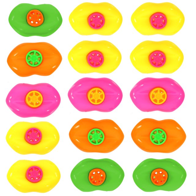 20 silbatos de plástico con forma de labios, ideales para fiestas de cumpleaños, como juguetes educativos y para hacer ruido en fiestas infantiles (colores surtidos).