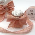 thumbnail image 3 of Gwen Studios 4" x 3" Soft Woven Edge Fabric Burlap Bows, Pale Pink & Natural, 2Ct, 3 of 4