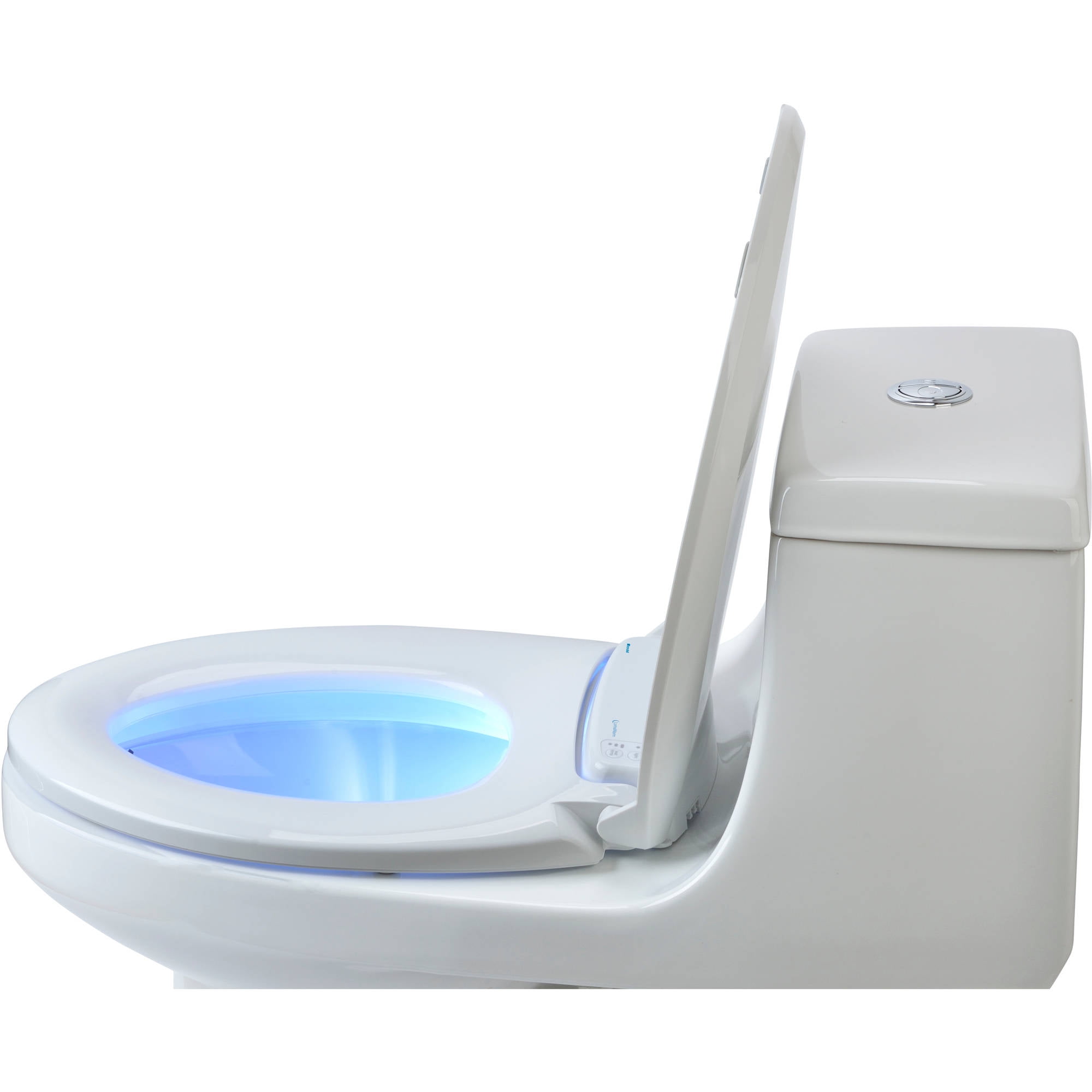 Brondell LumaWarm Heated LED Nightlight Elongated Bathroom Toilet Seat, Biscuit