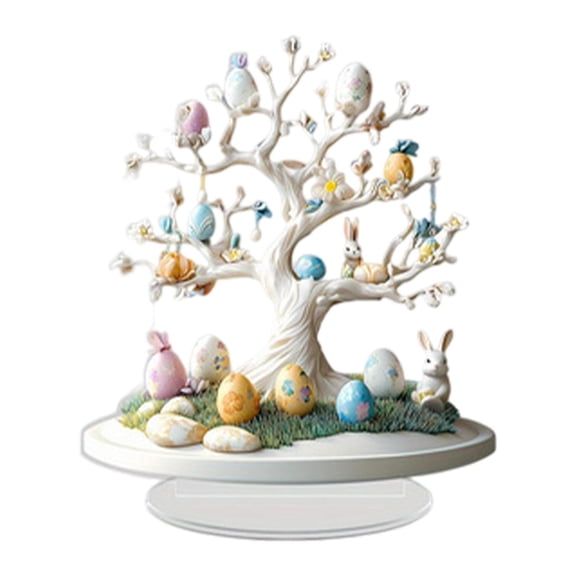 Huevos de Pascua Decoración de conejos, cartel de mesa, decorativo 2D, acrílico de escritorio acrílico adorno de conejo para dormitorio interior Estilo A
