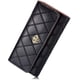 thumbnail image 3 of Cartera de mujer de cuero largo elegante embrague corona monedero tarjetero señora mujer moda embrague corona titular de la tarjeta (negro), 3 of 5