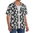 thumbnail image 4 of Xecao offers the Tulips Flowers for Men's Casual Short-sleeved Shirt, a button-up collared shirt with a pocket, perfect for beach vacations and yacht travel in the Small size., 4 of 7