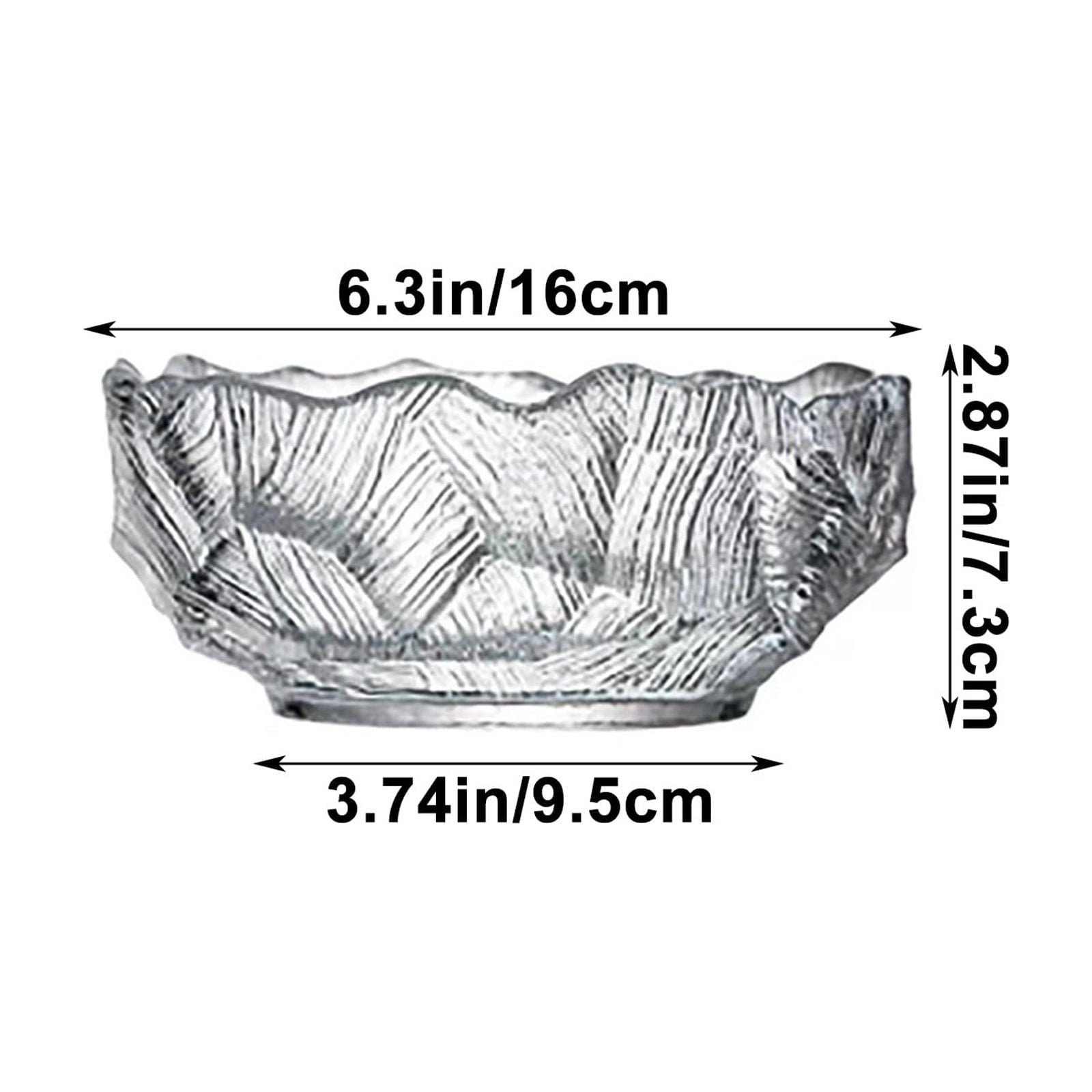 Jpxdew Crystal Glass Fruit Bowl Snack Bowl High Beauty Tableware Clear Storage Bowl for Living Room Household (6.3x3.74x2.87 inch)