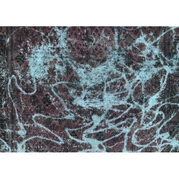 Ahgly Company Indoor Rectangle Abstract Light Blue Modern Area Rugs, 2' x 3'