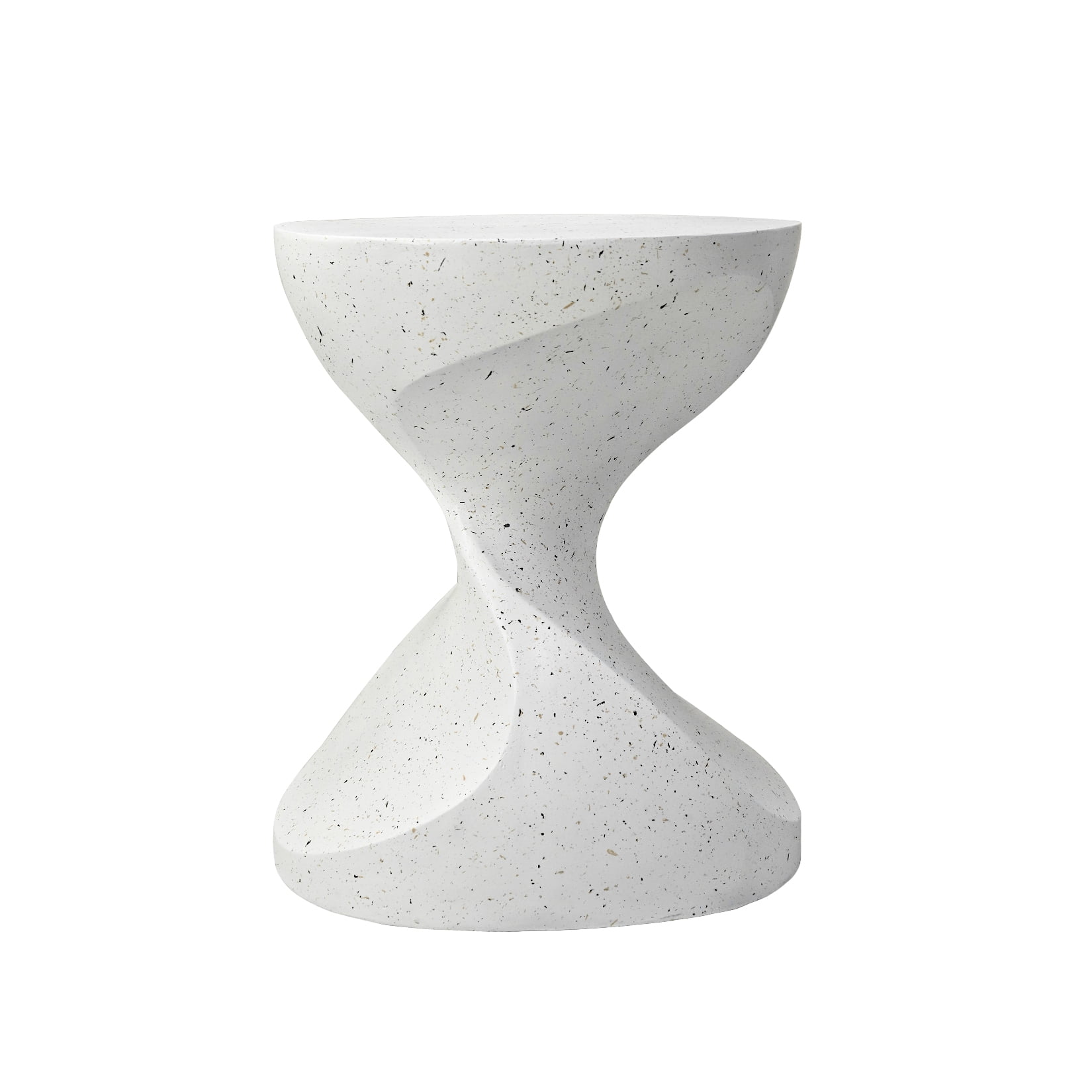 Wisfor Elegant Twist Lightweight Concrete Table Outdoor Indoor Accent Coffee Table End Side Table Stool, 14.76x19.68 inch