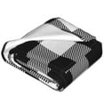 thumbnail image 4 of Bingfone White And Black Plaid Print Flannel Fleece Blanket Throw Blanket For Bed,Sofa,Couch,Travel,Camping(80"X60"), 4 of 9